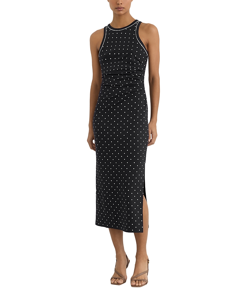 Reiss Spotted Jersey Racerback Dress