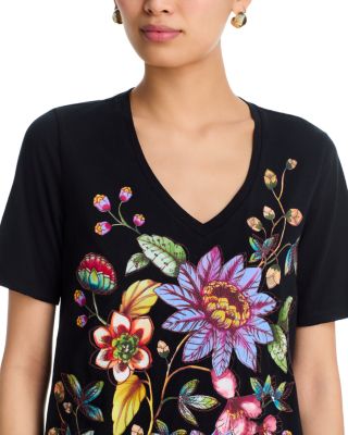 Aivy Raw Hem V Neck Tee