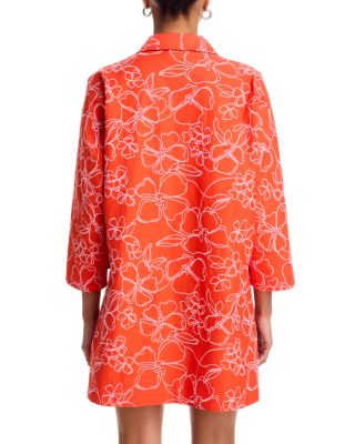 Embroidered Poplin Arcia Kaftan Dress