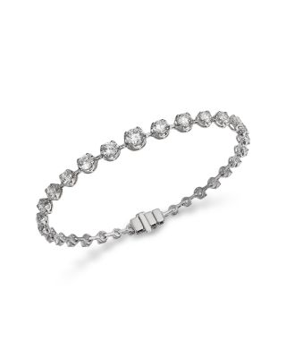 Certified Diamond Graduated Tennis Bracelet in 14K White Gold, 5.0 tcw