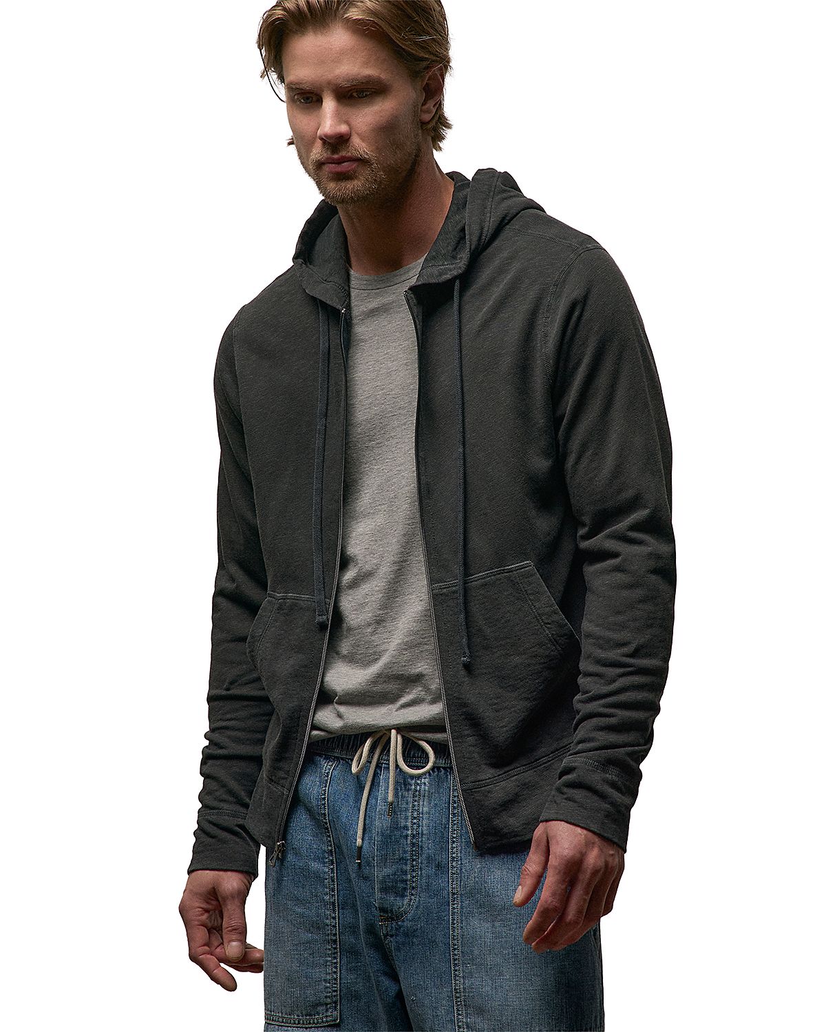 James Perse Vintage French Zip Up Hoodie