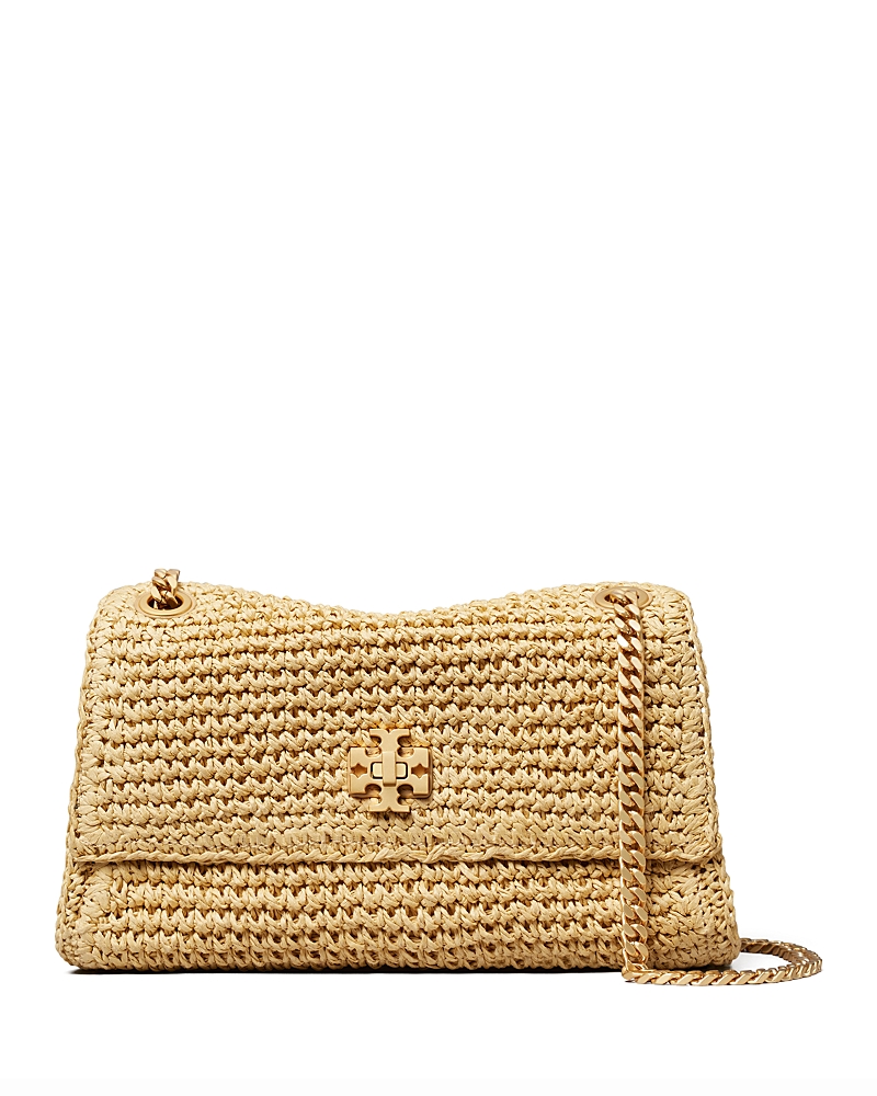 Tory Burch Kira Turnlock Straw Shoulder Bag
