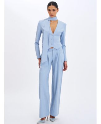  Reva Pinstripe Single Pleat Pants