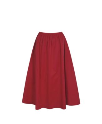  Ursel Gathered A-Line Midi Skirt
