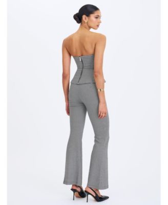  Ulli Micro-Houndstooth Flared Pants