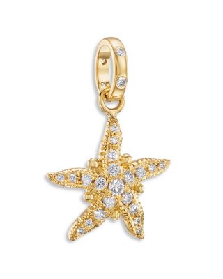 18K Yellow Gold FJ Diamond Pav&eacute; Sea Star Pendant
