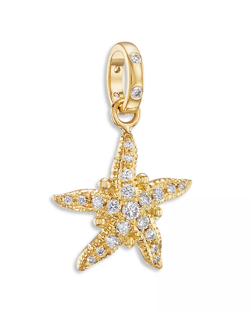 Temple St. Clair 18K Yellow Gold Fj Diamond Pave Sea Star Pendant
