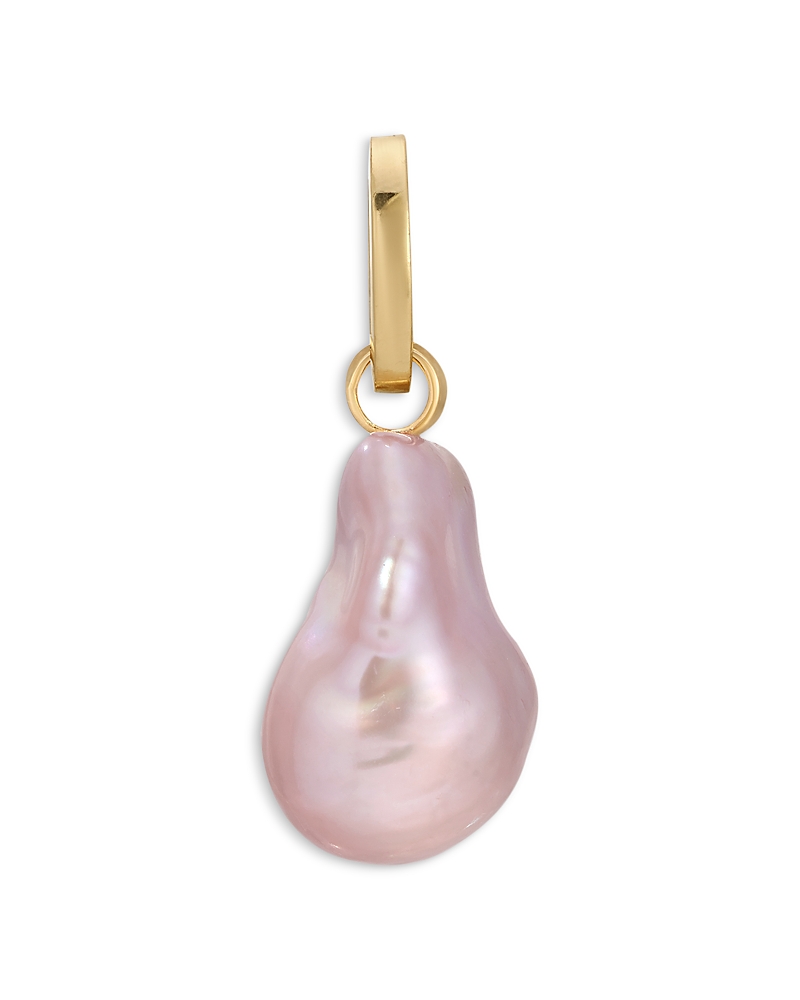Adina Reyter 14K Yellow Gold Pink Baroque Freshwater Pearl Hinged Charm Pendant