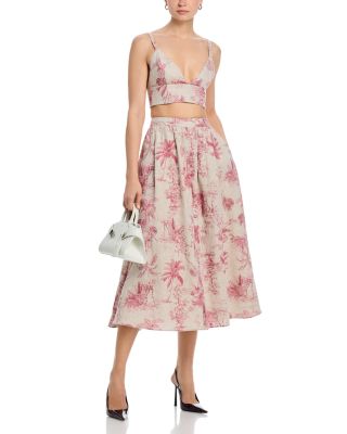 Eda Crop Jacket, Kaori Bralette & Seina Front Placket Midi Skirt