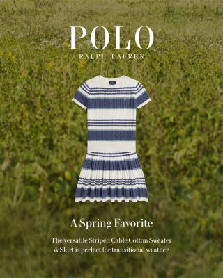 Girls' Striped Cable Sweater & Skirt Set - Big Kid