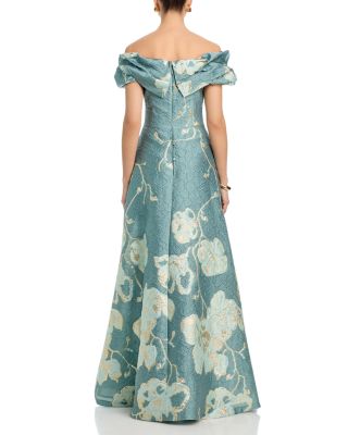 Off the Shoulder Jacquard Gown