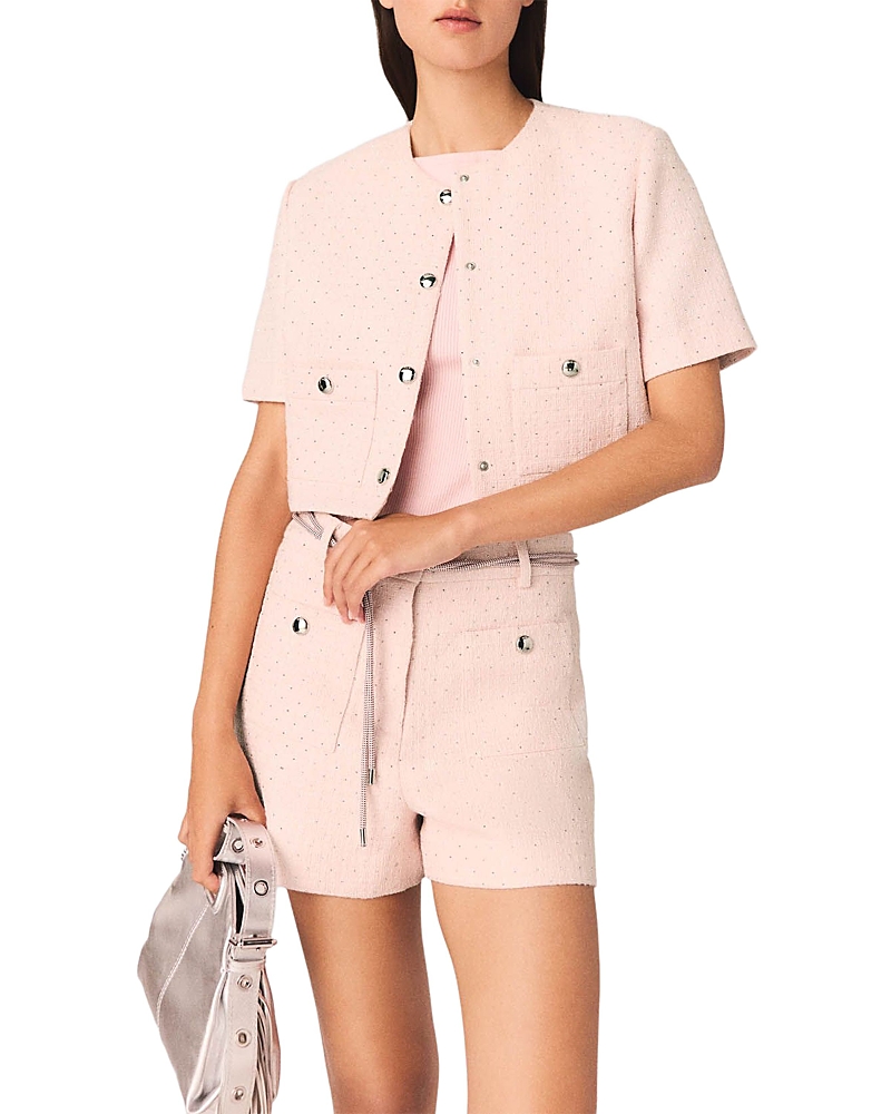 Maje Short Sleeve Tweed Jacket