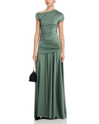 Becia Ruched Asymmetric Gown - thumbnail 4