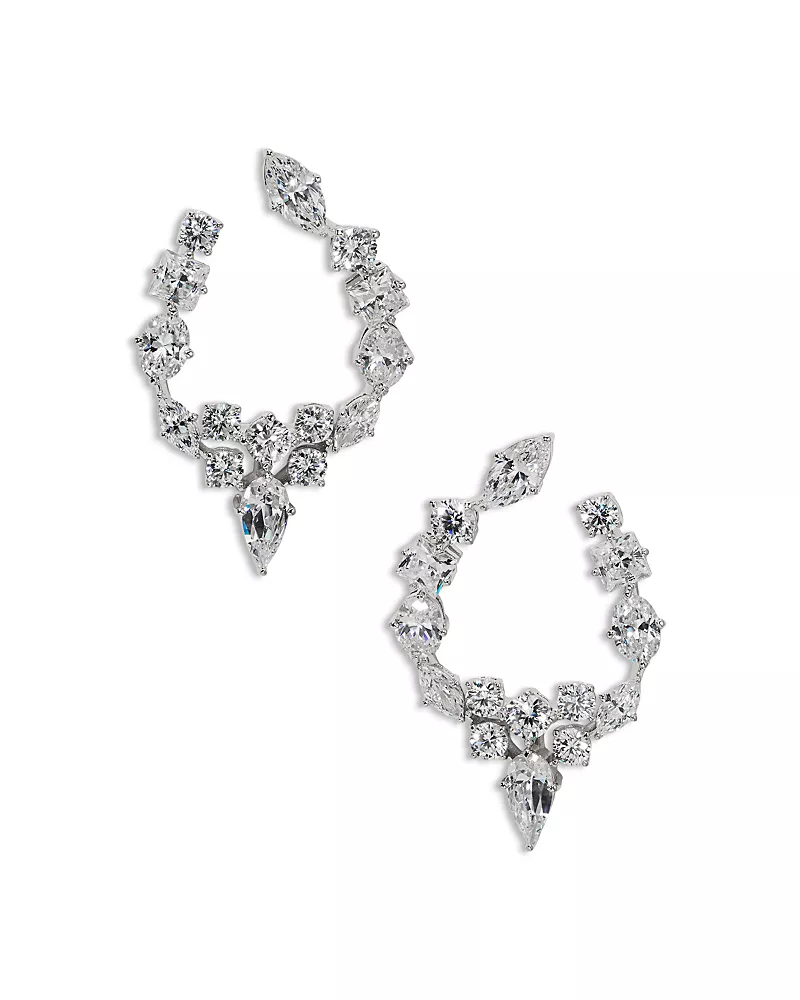 Nadri Riviera Cubic Zirconia Front To Back Earrings