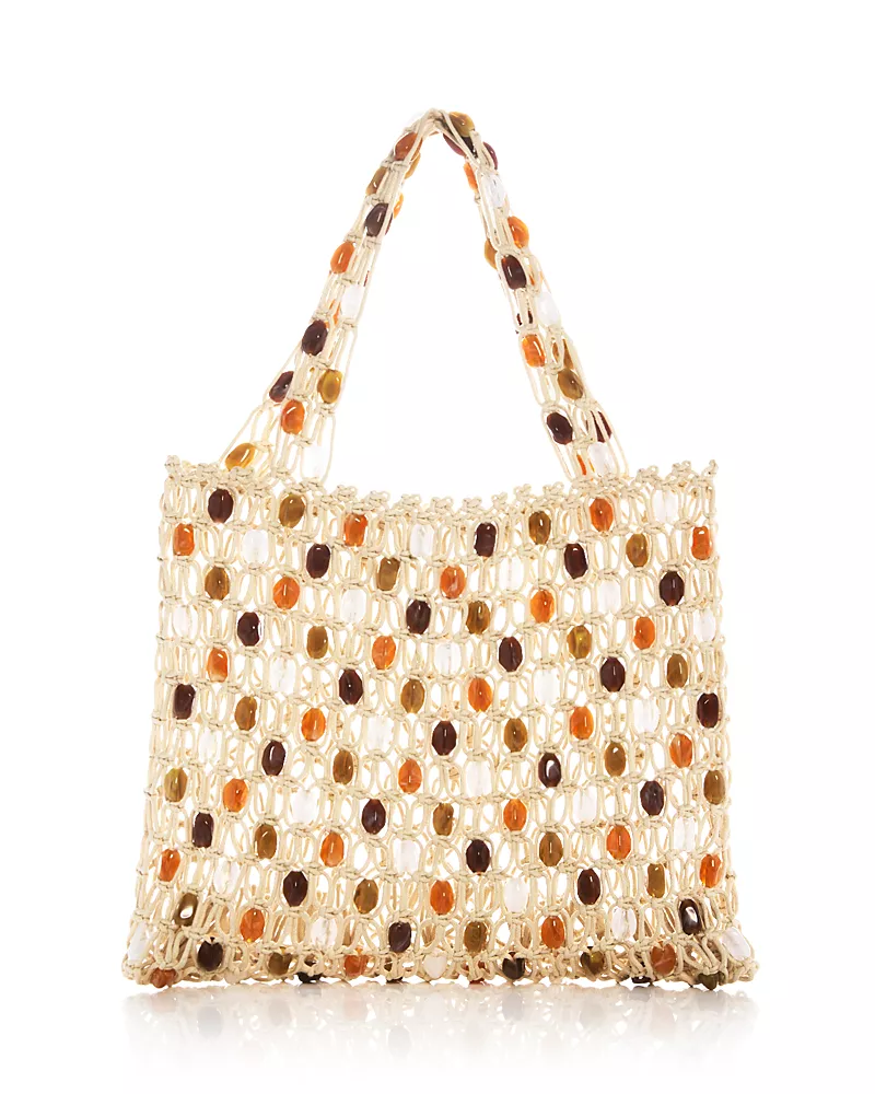 Aqua Medium Beaded Tote Bag - Exclusive