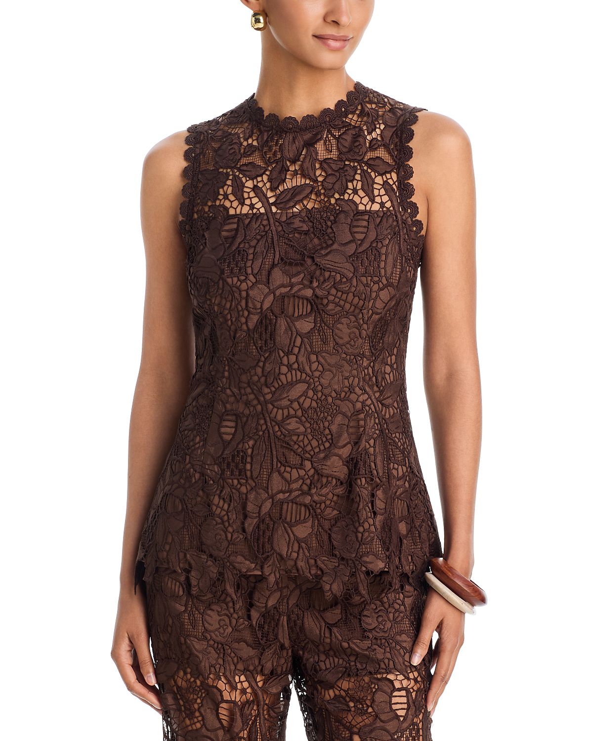 Aqua Lace Sleeveless Tunic Top - Exclusive