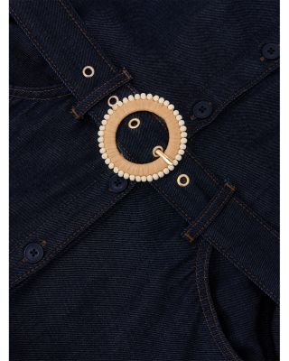 Remi Button Front Denim Dress in Indigo Blue