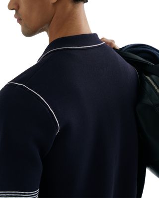 Blake Regular Fit Contrast Pipe Navy Shirt