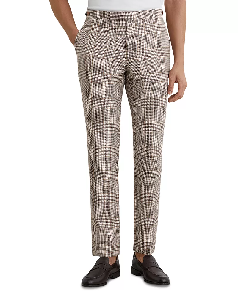 Reiss Tailored Fit Prince Of Wales Check Pants
