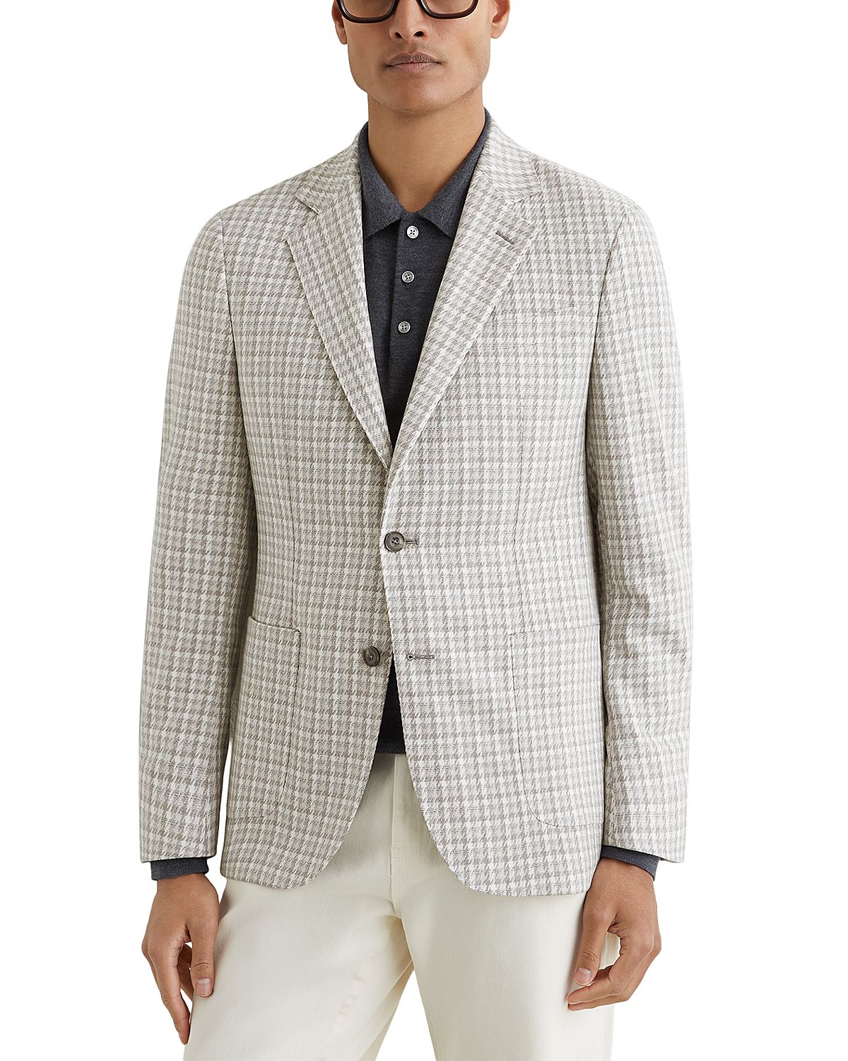 Reiss Canty Tailored Fit Houndstooth Blazer