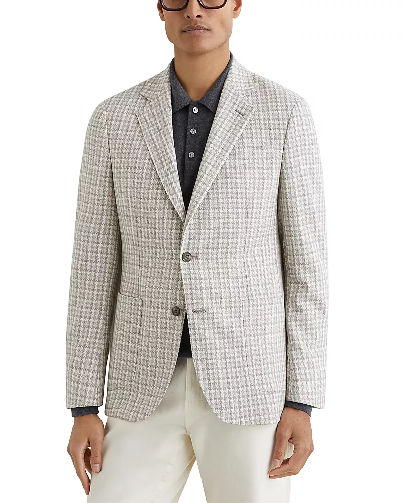 Reiss Canty Tailored Fit Houndstooth Blazer