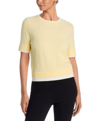 Double Layer Short Sleeve Crewneck Sweater - Exclusive