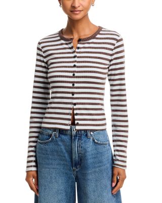 The Knit Wide Rib Stripe Cardigan