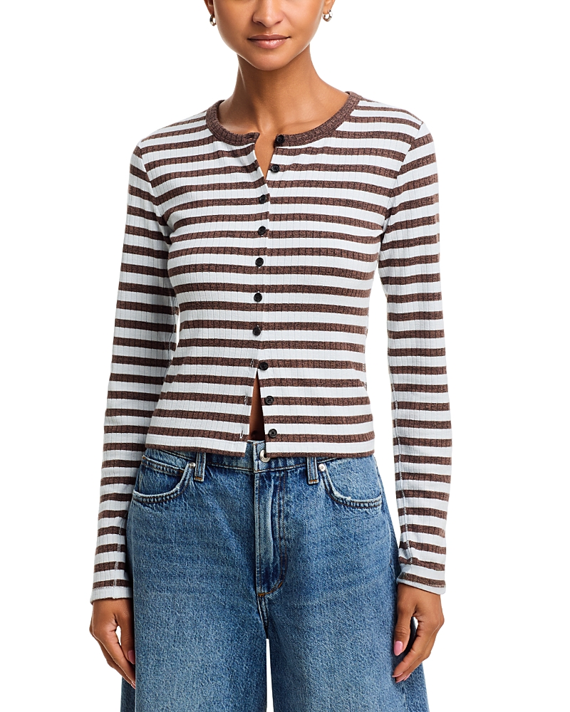 rag & bone The Knit Wide Rib Stripe Cardigan
