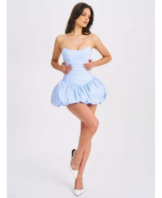  Oletta Corset Strapless Bubble Hem Mini Dress