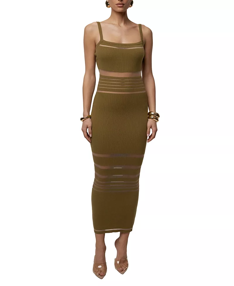 Jluxlabel Striped Rib Knit Dress