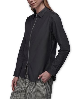  The Essential Long Sleeve Oxford Zip Up Shirt