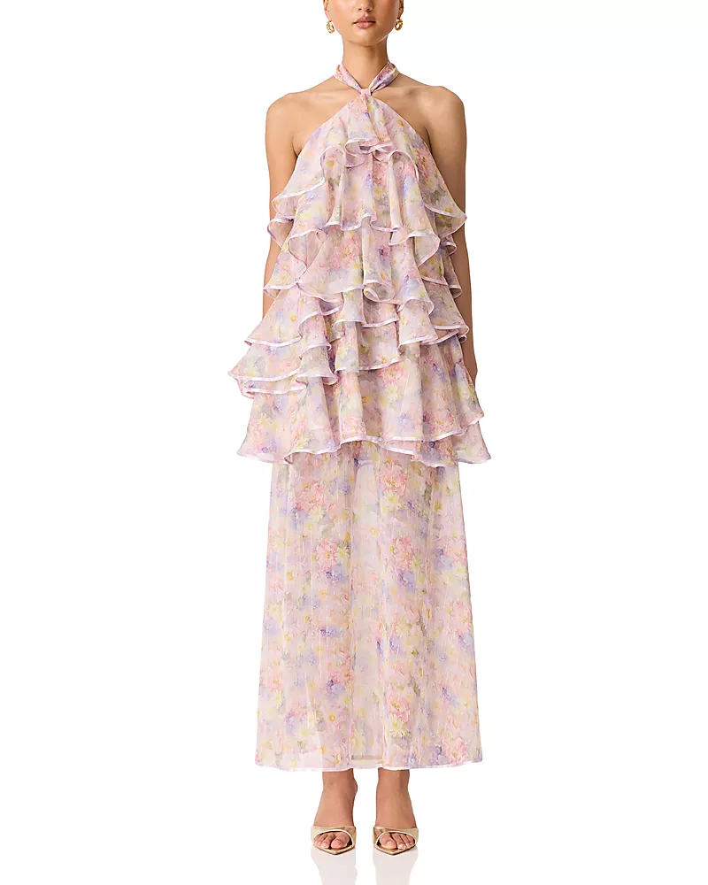 Elliatt Alindra Halter Neck Maxi Dress