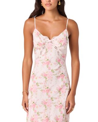 Astr the Label | Liran Floral Midi Dress in Pink Floral | Size S