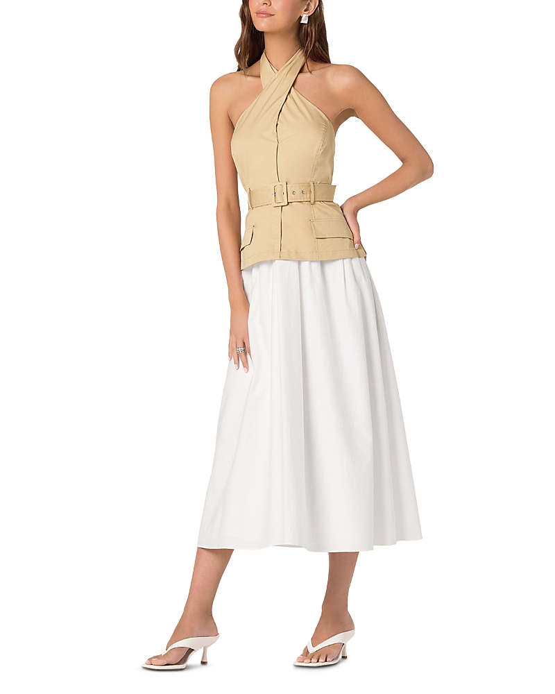 Astr the Label Faux Two Piece Halter Midi Dress