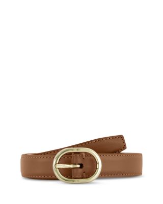 Women's Stitched Semi Feather Edge Leather Belt