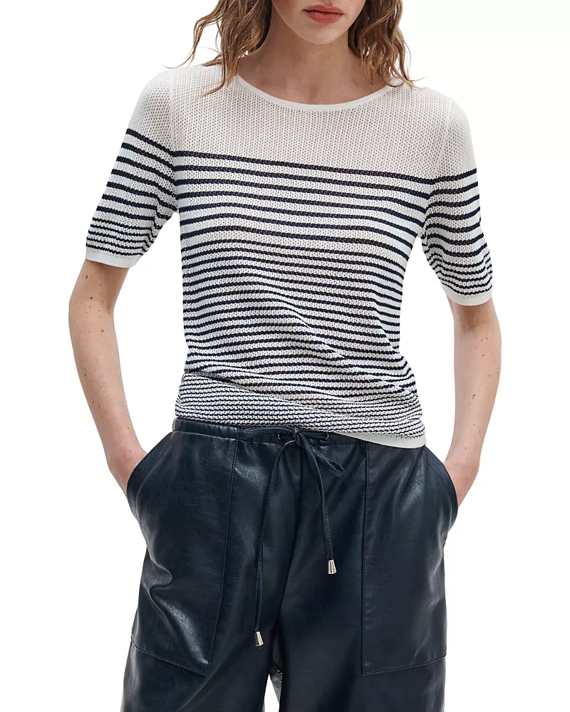 rag & bone Daisy Stripe Short Sleeve Sweater