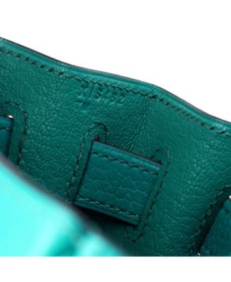 Kelly 28 Handbag Blue Clemence with Palladium Hardware