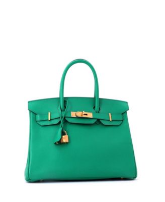 Birkin 30 Handbag Green Epsom with Gold Hardware