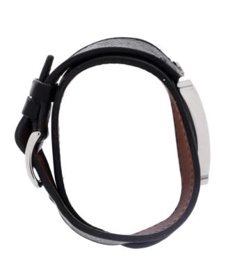 Heure H Double Tour Quartz Watch in Plated Metal and Leather 26mm