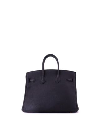 Birkin 25 Handbag Black Togo with Rose Gold Hardware