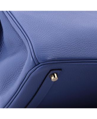 Birkin 30 Handbag Blue Clemence with Gold Hardware