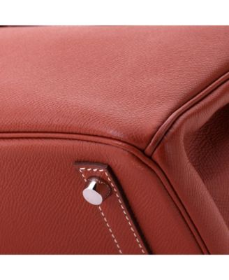 Birkin 30 Handbag Orange Epsom with Palladium Hardware