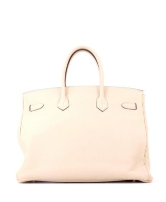 Birkin 35 Handbag Light Clemence with Palladium Hardware