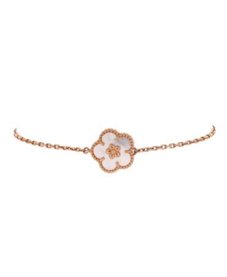  Lucky Spring Plum Blossom Bracelet 18K Rose Gold and Mother of Pearl