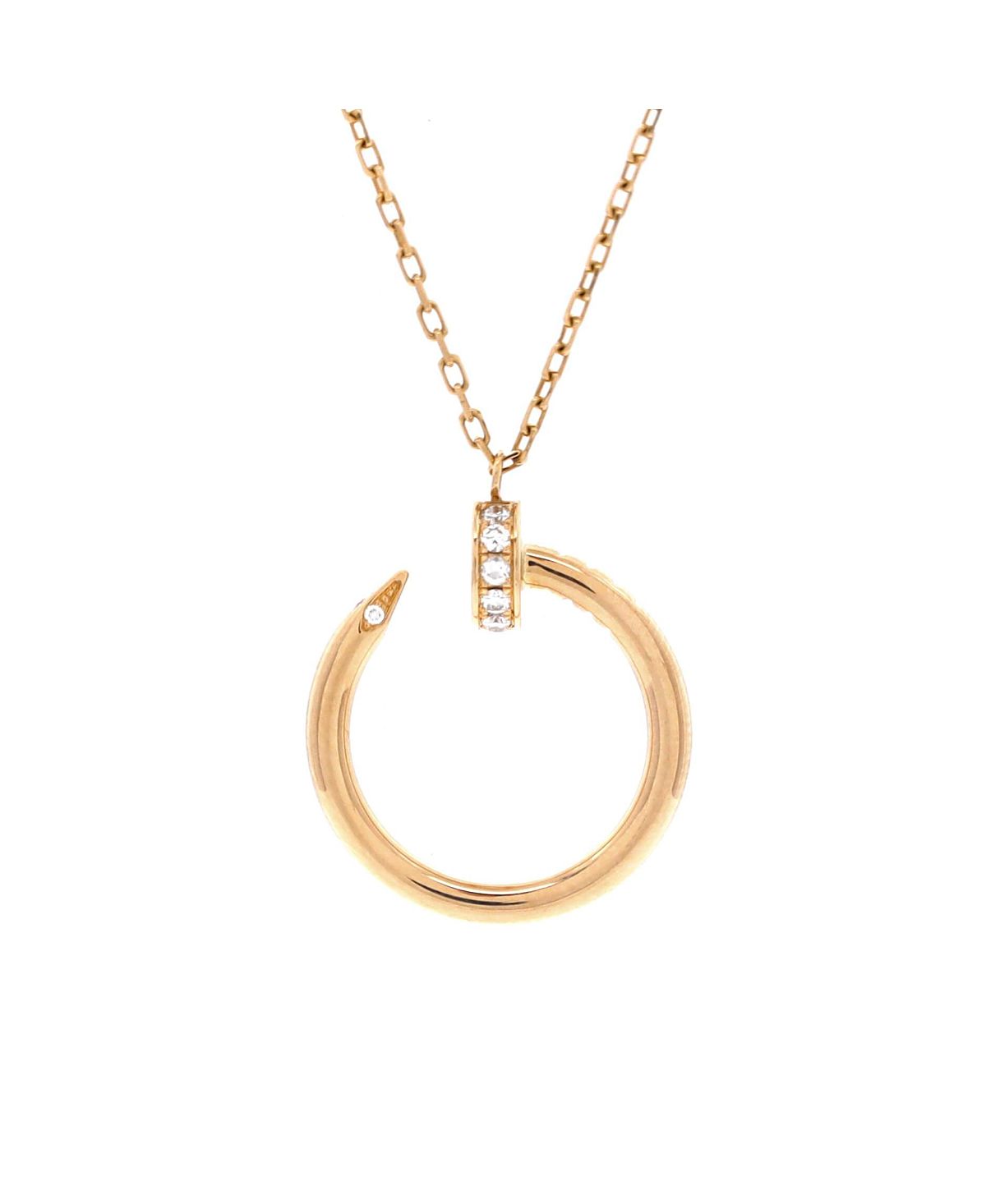Pre-Owned Cartier Juste un Clou Pendant Necklace 18K Gold with Diamonds, 16.25