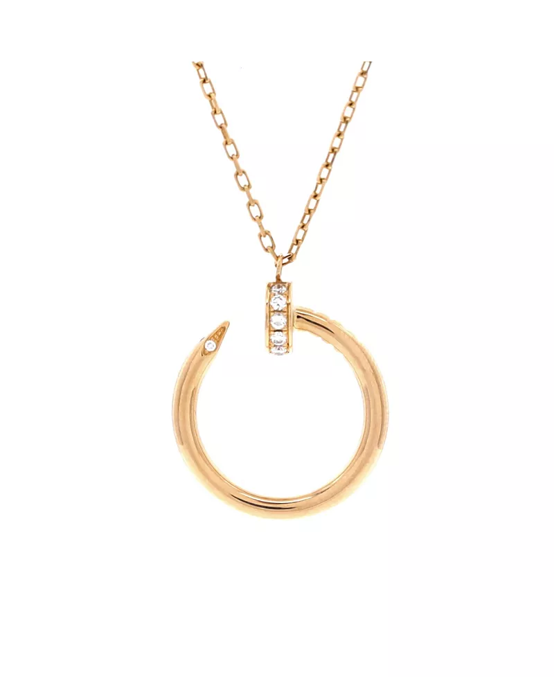 Pre-Owned Cartier Juste un Clou Pendant Necklace 18K Gold with Diamonds, 16.25
