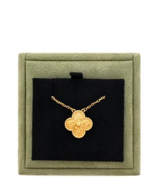  Vintage Alhambra Pendant Necklace 18K Gold, 16.5"