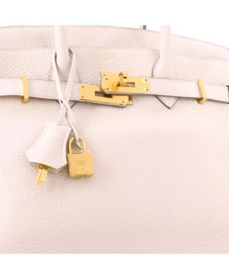 Birkin 30 Handbag Light Clemence with Gold Hardware