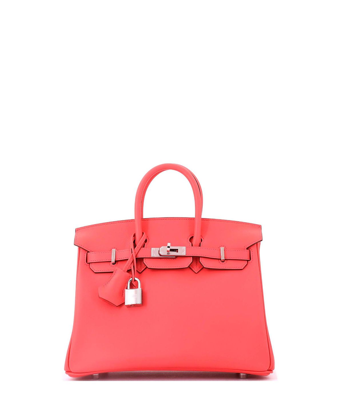 Pre-Owned HERMES Birkin 25 Handbag Pink Swift with Palladium Hardware