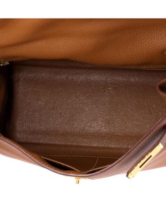 Kelly 28 Handbag Brown Togo with Gold Hardware